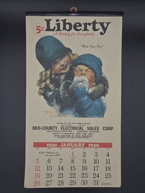 1973 Copy 1930's Liberty Advertising Calendar